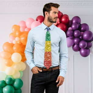 Cravate Séquence de Parties scintillant Rainbow Pride