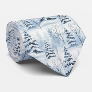 Cravate Sérénité de la forêt hivernale – Bois enneigé