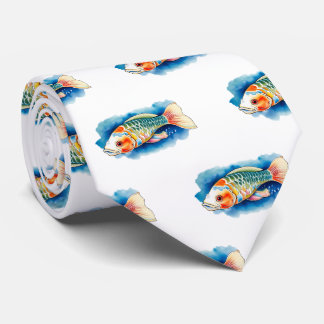 Cravate - Série aquarelle : Koi Fish