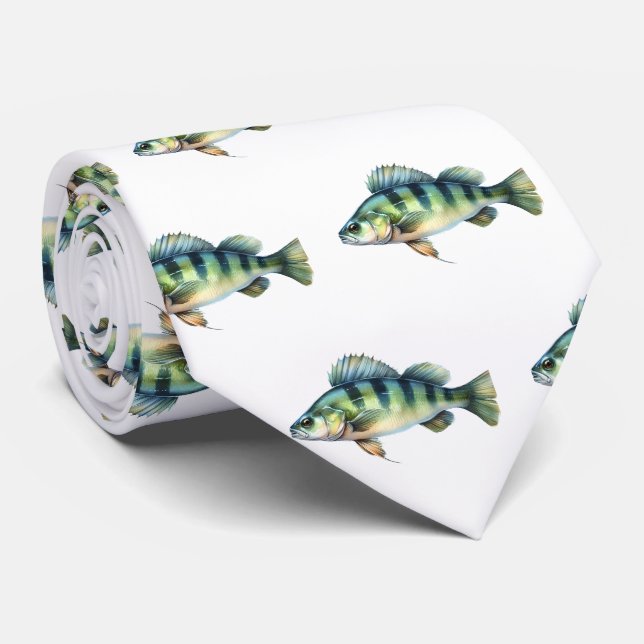 Cravate - Série aquarelle : Perche (Roulé)
