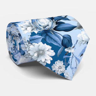 Cravate Série Chinoserie bleu et blanc Design 3
