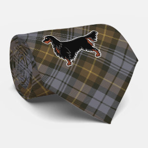 Cravate Setter Gordon sur tartan altéré Gordon Weathered