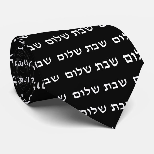 Cravate Shabbat Shalom Hébreux Chebbos juifs (Roulé)