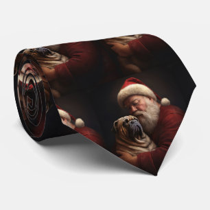 Cravate Shar Pei avec le Père Noël Festive Noël