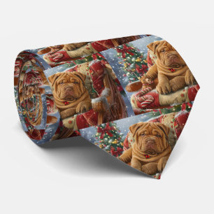 Cravate Shar Pei Chien Festif de Noël