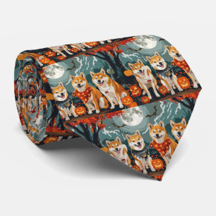 Cravate Shiba Inu Halloween Éffrayant