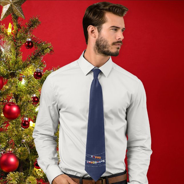 Cravate #Signal Nautique Joyeux Joyeux #Noël | bleu marine (Créateur téléchargé)