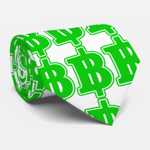 Cravate Signe du baht vert ฿ Monnaie thaïlandaise ฿