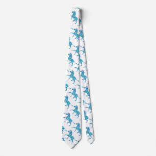 Cravate Silhouette bleue et blanche Zebra