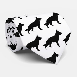 Cravate Silhouette de chien berger allemand