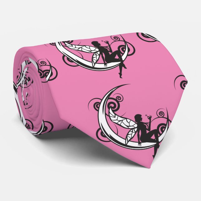 Cravate Silhouette velue Lune Thunder_Cove (Roulé)