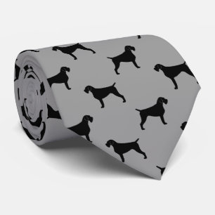 Cravate Silhouettes À poils durs allemandes Motif gris