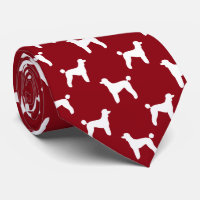 Silhouettes de caniche standard Motif blanc et rou