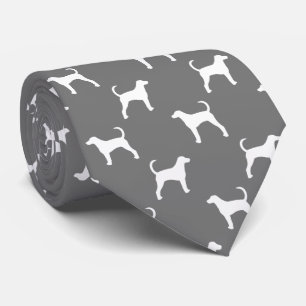Cravate Silhouettes de chien de chasse américain gris Moti
