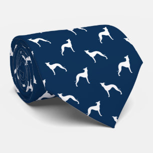 Cravate Silhouettes grecques italiennes Bleu et blanc