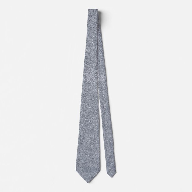 Cravate Silver Glitter Mett Wedding Groomsmen (Devant)