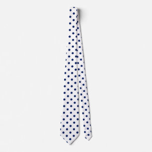 Cravate Simple Bleu Marine à pois