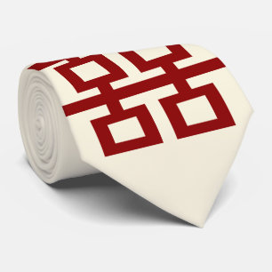 Cravate Simple Double Bonheur Mariage Chinois Minimaliste