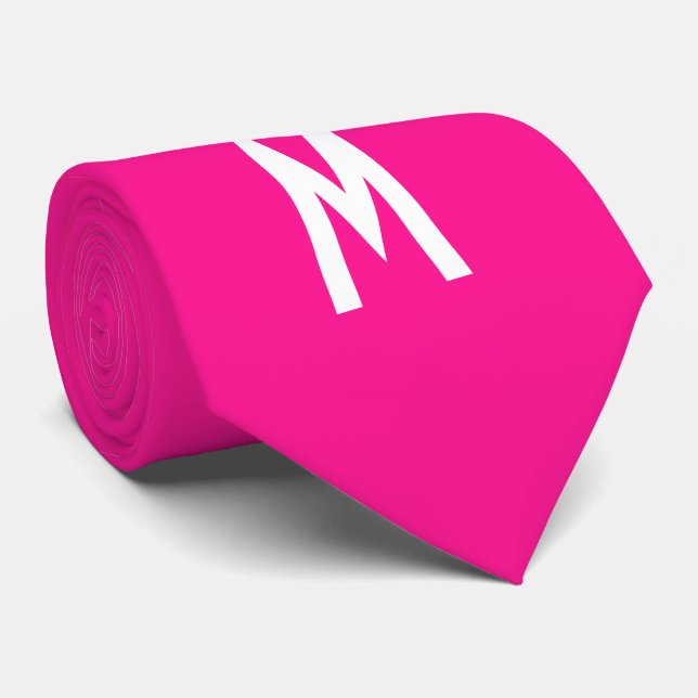 Cravate Simple moderne Neon Fluorescent rose (Roulé)