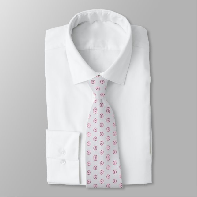 Cravate Simple rose et blanc (Attaché)