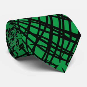 Cravate Simple Scribble   Carreaux miroir   Vert