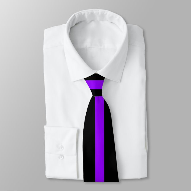 Cravate Simple violet sur bande noire (Attaché)