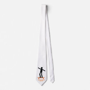 Cravate Skateboardeur sur son skateboard personnalisé