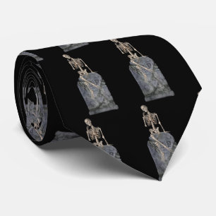 Cravate Skeleton Tombstone Funny Halloween