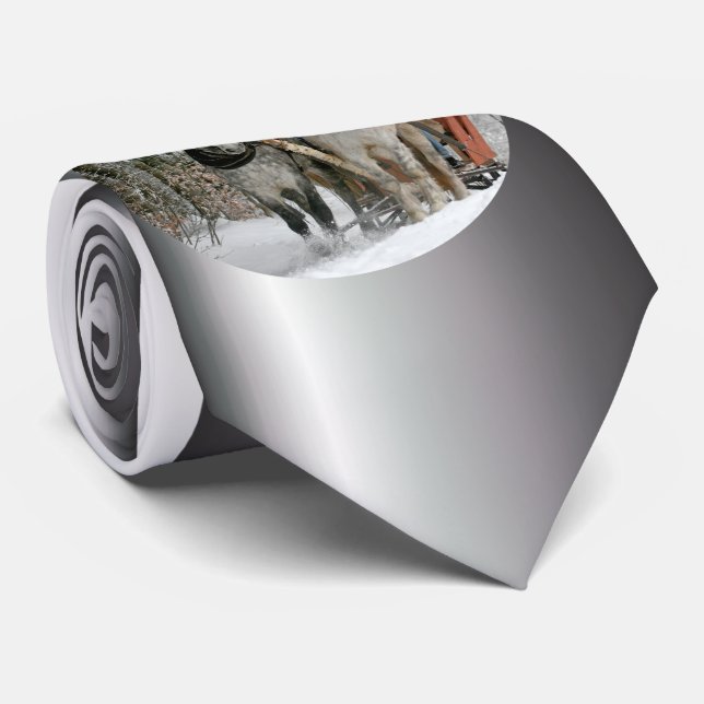 Cravate Sleigh Ride in the Snowy Forest (Roulé)