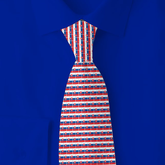 Cravate Slovakia Flag Brick Pattern (Créateur téléchargé)
