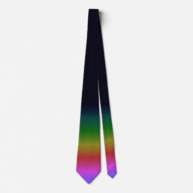 Cravate Smooth Black Rainbow Background Gradient (Devant)