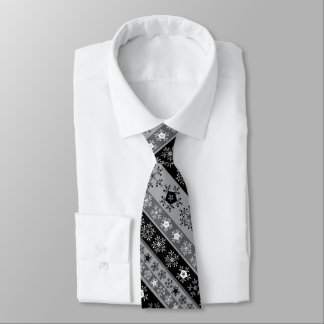 Cravate Snowflake rayures gris