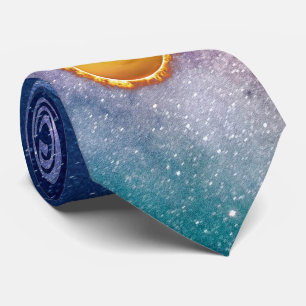 Cravate Soleil Jaune Lumineux Notre Étoile Avec Taches So