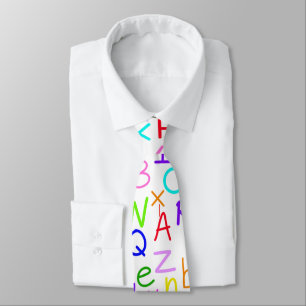Cravate Soupe Alphabet (sur fond blanc)