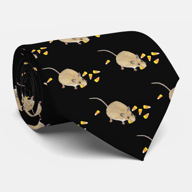 Cravate Souris d'Halloween avec Cornes de bonbons (Roulé)