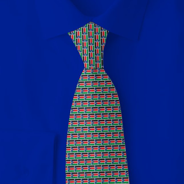 Cravate South Sudan Flag Brick Pattern (Créateur téléchargé)