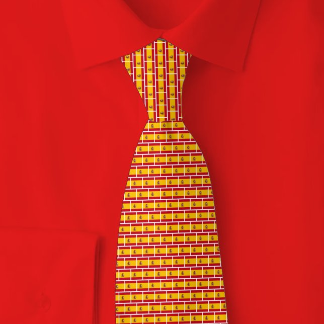 Cravate Spain Flag Brick Pattern (Créateur téléchargé)