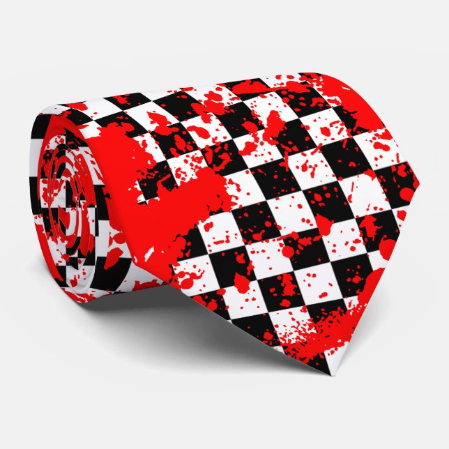 Cravate splatz. checkered (Roulé)