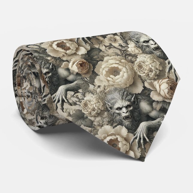 Cravate Splendor lycanthropique - Victorien gothique (Roulé)