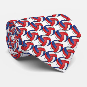 Cravate Sport Volley-ball - Rouge, Blanc et Bleu