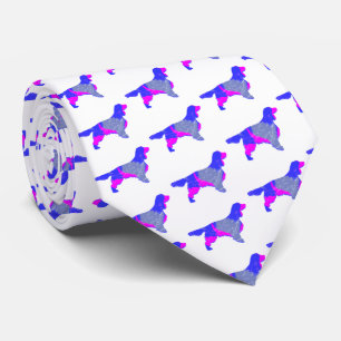Cravate Springer Spaniel Chien rose et bleu mignon Cou bla