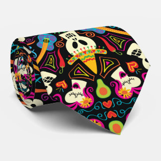 Cravate Squelette mexicain célébrant le Jour des morts
