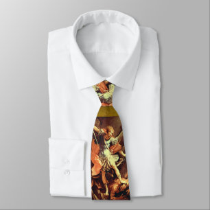 Cravate St. Michael the Archangel by Guido Reni, Ruby Tie