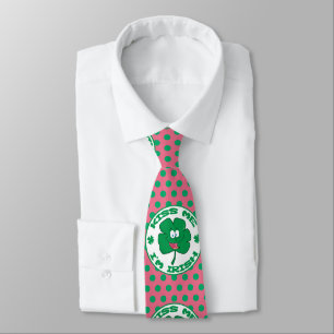 Cravate St. Patrick's Kiss Me Je suis Irish Polka Dot Neck