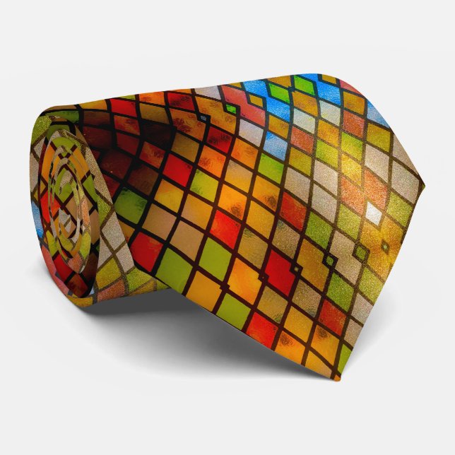 Cravate Stained Glass Pattern Church Tie (Roulé)