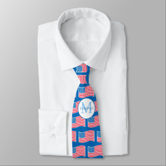 Cravate Stars and Stripes Blue Monogram