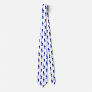 Cravate Statue de la Liberté Motif Bleu et blanc Élégant