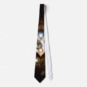 Cravate Steampunk, beau coeur avec des vitesses et des