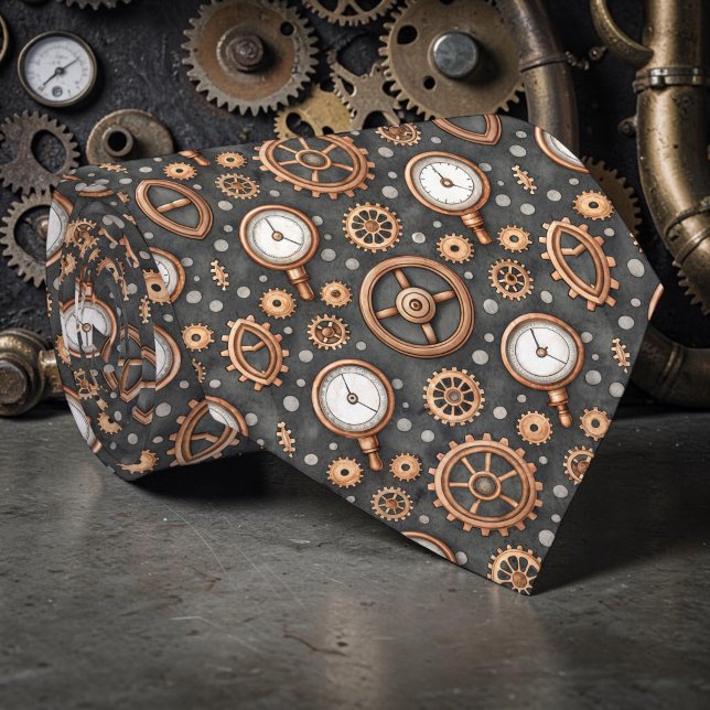 Cravate Steampunk Gears Custom Necktie Tie (Créateur téléchargé)