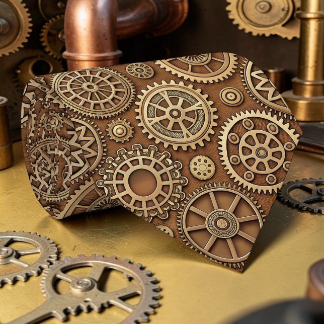 Cravate Steampunk Gears Custom Necktie Tie (Créateur téléchargé)